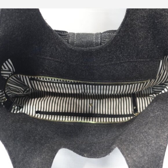 Kate Spade Walker Charcoal Wool Tate Handbag~Rare~Vintage~Classic - Picture 3 of 9